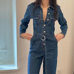 TOPSHOP DENIM UTILITY JUMPSUIT